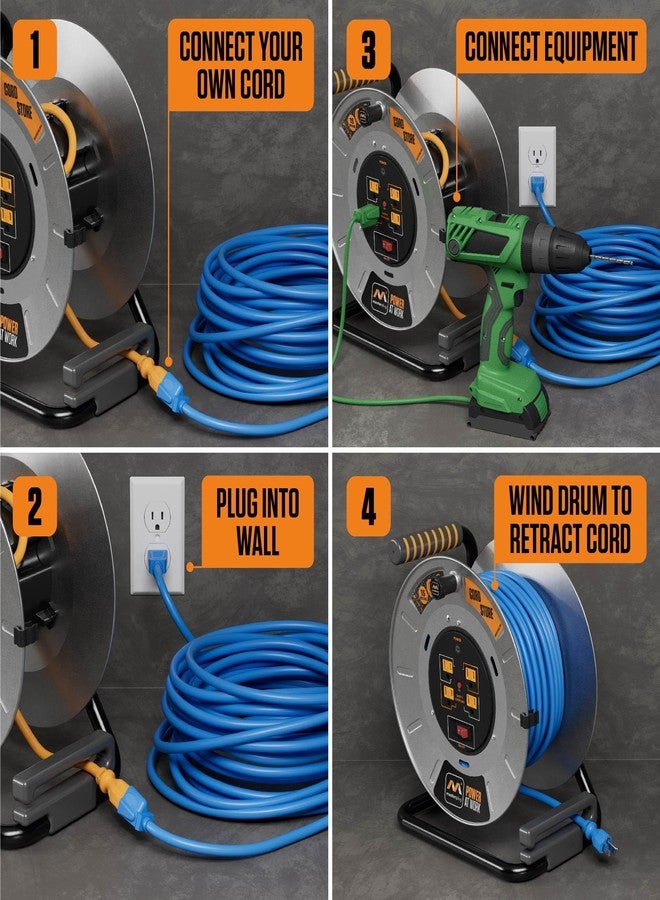 ماستربلاج بكرة تخزين الكابلات Masterplug OTLP011512G4SL-US، لون معدني/أخضر - Image 3