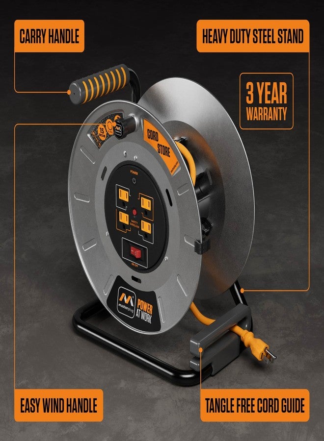 ماستربلاج بكرة تخزين الكابلات Masterplug OTLP011512G4SL-US، لون معدني/أخضر - Image 4