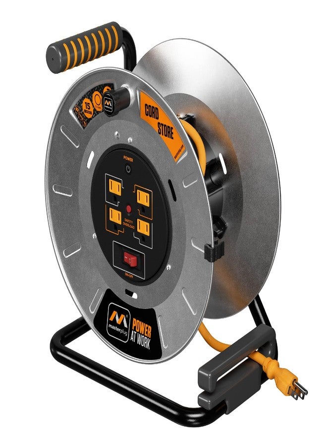 ماستربلاج بكرة تخزين الكابلات Masterplug OTLP011512G4SL-US، لون معدني/أخضر - Image 1