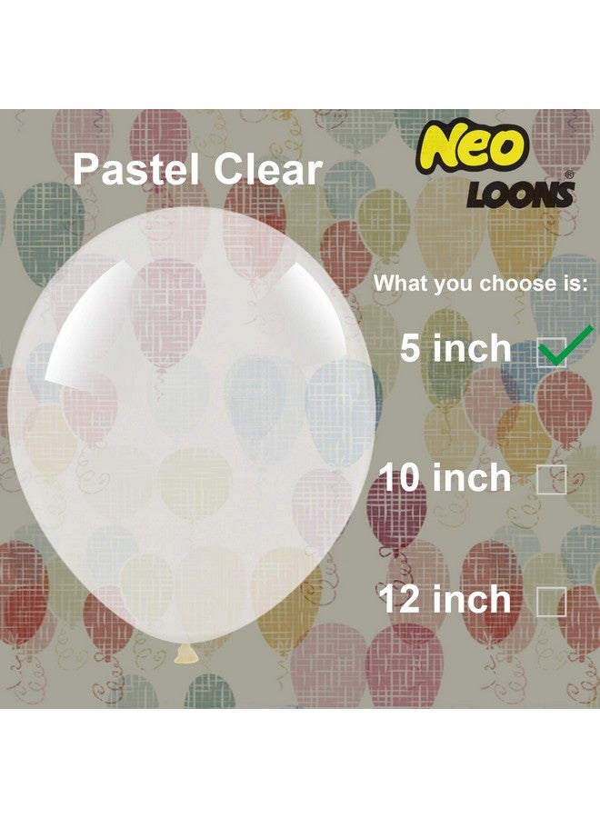 Neo LOONS® 100 pcs 5" Pastel Clear Premium Latex Balloons - Great for Kids, Adult Birthdays, Weddings, Receptions, Baby Showers, Water Fights, or Any Celebration - Image 2
