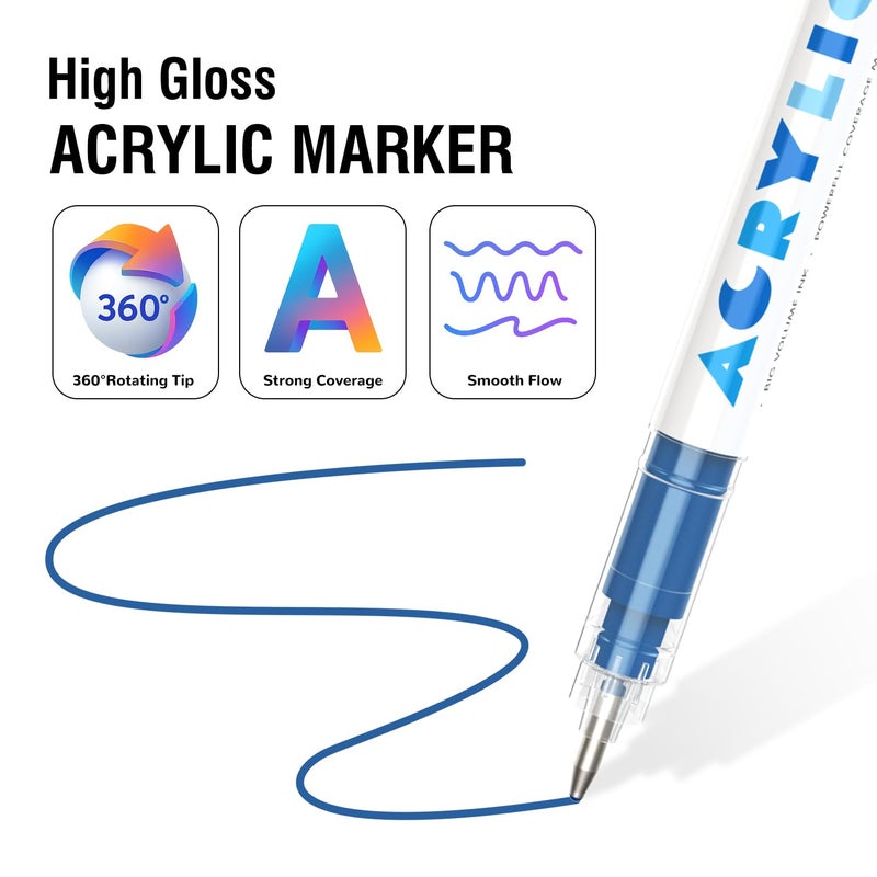 Guangna Macaron Pastel Acrylic Gel Pens 12 Color, Fine Tip 1.0mm Colored Pens for Journaling, Black Paper, Adult Coloring Books, Calligraphy, Note Taking & DIY Crafts, RollerBall Pen Tip - Image 3