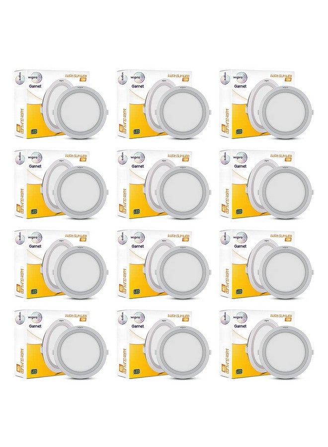 wipro Polycarbonate Garnet 15W Round Led Wave Panel Light for Ceiling | Cool White Light (6000K) | Ultra-Slim Design | Recessed Down Light for False Ceiling | Pop Light | Cutout-150Mm | Pack of 12 - Image 1