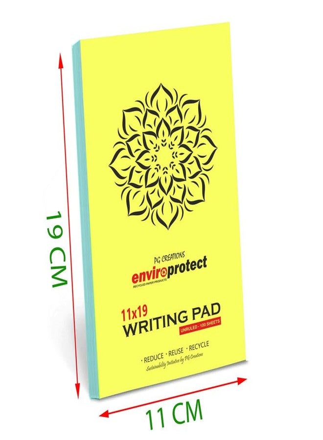 PG Creations Long Memo Size, Pack of 2 Pads, Pocket Unruled Writing Notepads, 100 Sheets per Pad, 70 Gsm Blank Plain Paper Pad for Note-Taking, Office, Home & Students, 11x19 cm, Blue - Image 3