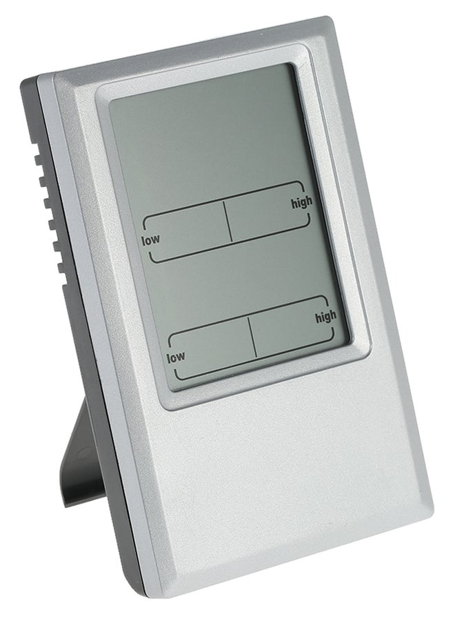 Digital Indoor Temperature Humidity Meter Alarm Clock Silver - Image 4