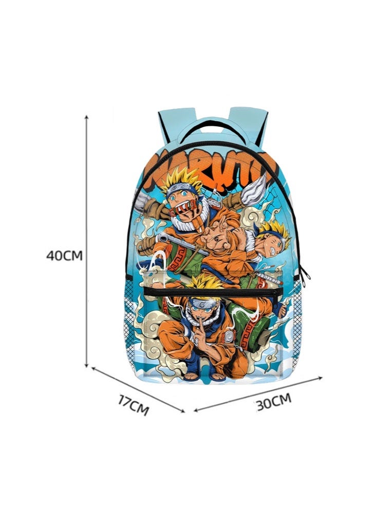 Naruto simple zipper backpack schoolbag for teenagers and elementary school students men and women leisure sports backpack - Image 2