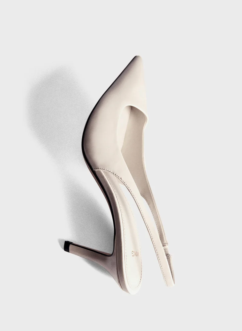 مانجو Patent Leather-Effect Heeled Pumps