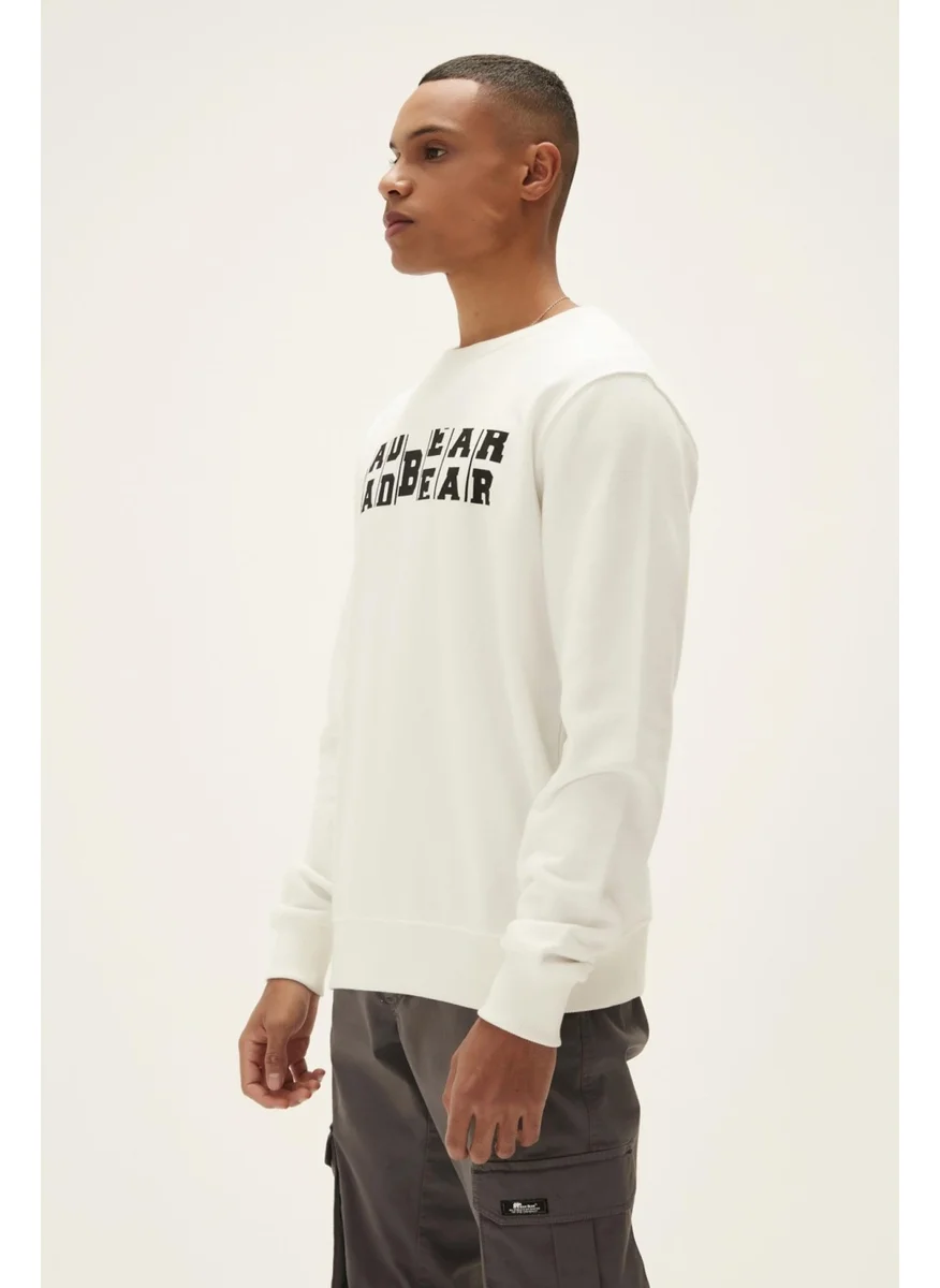 باد بير Counter Men's White Printed Sweatshirt