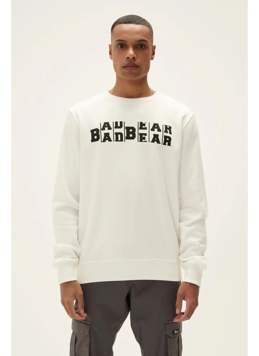 Bad Bear Counter Men's White Printed Sweatshirt