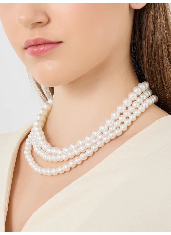 Styli Styli Faux Pearl Layered Necklace