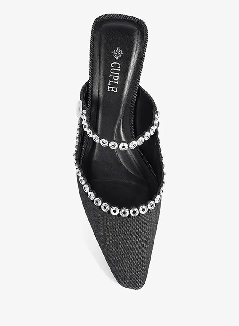 Cuple  Womens pointed-toe low heeled mules for Women | Best Price UAE