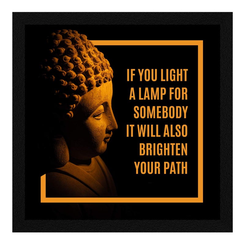 ArtX Paper Motivational Quote If you Light a Lamp Wall Art Painting Photo Frame Multicolor Motivational 13X13 in Set of 1