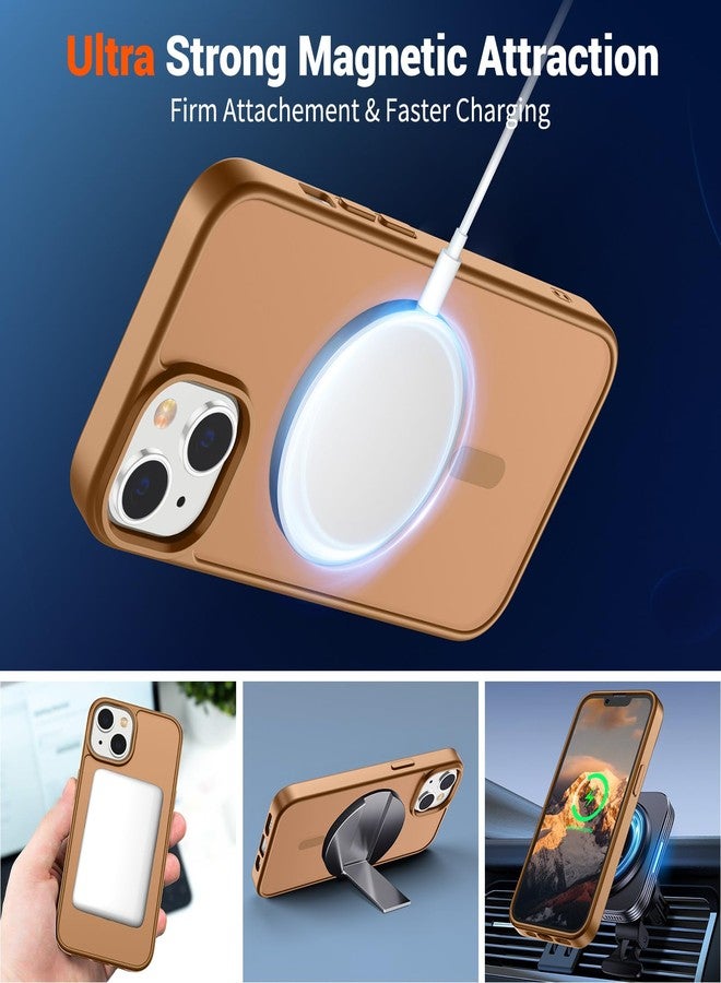 SUPFINE Magnetic for iPhone 15 Plus Case & iPhone 14 Plus Case(Compatible with MagSafe)(Military Grade Drop Protection) Slim Translucent Shockproof with Anti-Fingerprint Phone Case,Brown - Image 5