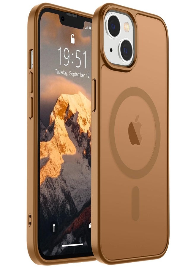 SUPFINE Magnetic for iPhone 15 Plus Case & iPhone 14 Plus Case(Compatible with MagSafe)(Military Grade Drop Protection) Slim Translucent Shockproof with Anti-Fingerprint Phone Case,Brown - Image 1