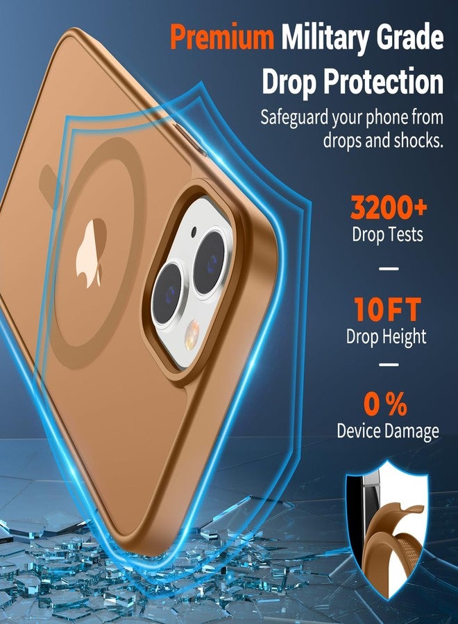 SUPFINE Magnetic for iPhone 15 Plus Case & iPhone 14 Plus Case(Compatible with MagSafe)(Military Grade Drop Protection) Slim Translucent Shockproof with Anti-Fingerprint Phone Case,Brown - Image 3