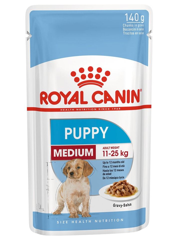 ROYAL CANIN طعام رطب للجراء متوسط الحجم في المرق 10 × 140 جم - Image 2