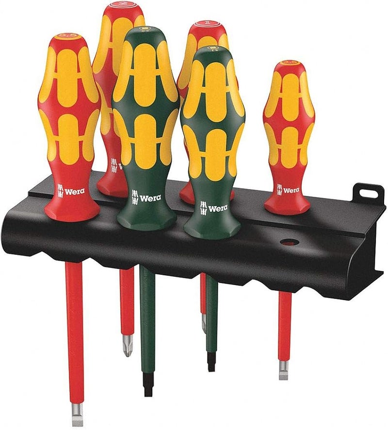 مجموعة مفاتيح البراغي المهنية Wera Kraftform Plus 160i/168i/6 مع عزل حراري، مكونة من 6 قطع