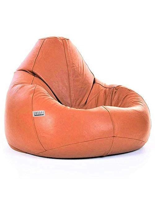 LEXAVI LEXAVIReady to Use I Orchid Leather Combo Beanbag with FootRest prefilled with High Density Quality Beans XXXXL Large TAN  - Image 4