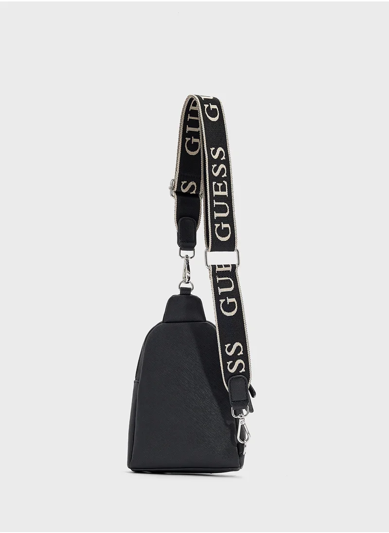 GUESS Farah Mini Dbl Zip Sling Bag