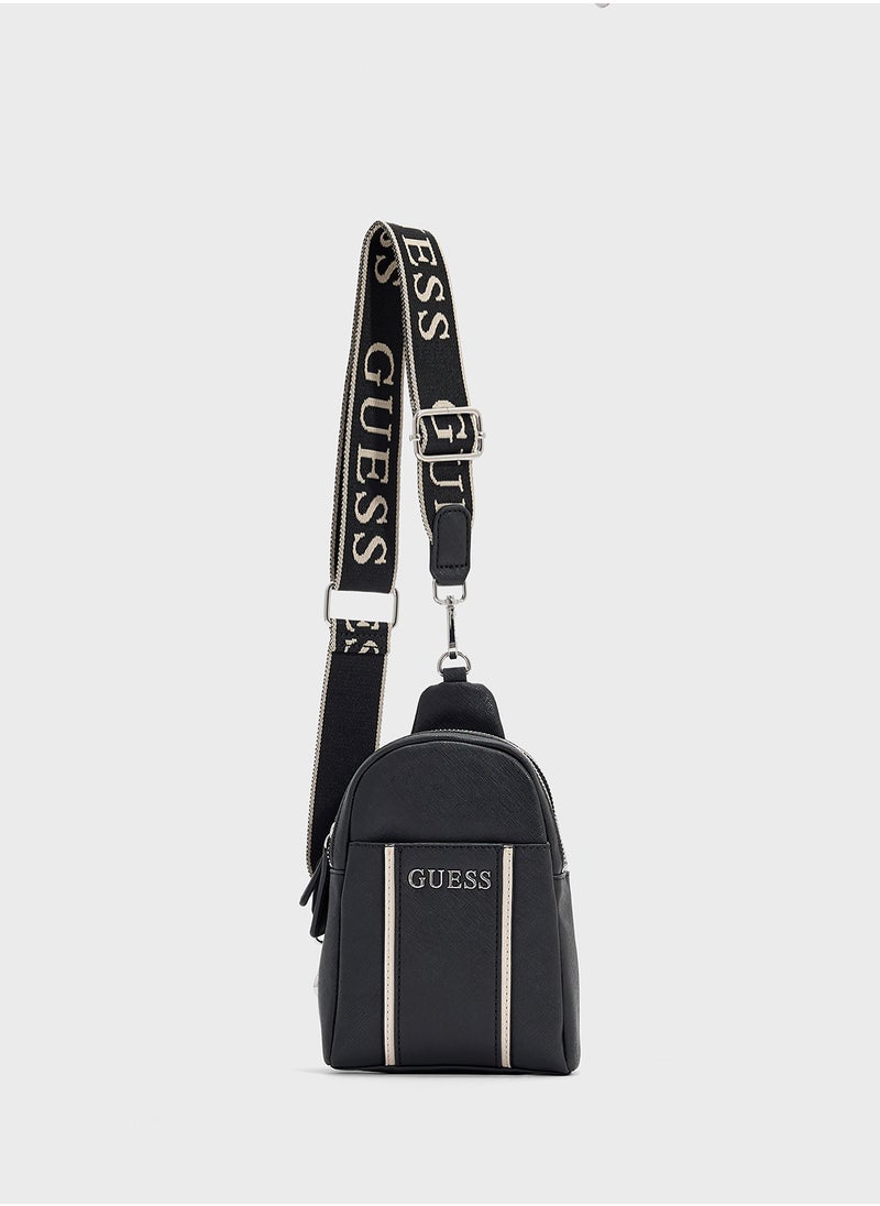 GUESS - Farah Mini Dbl Zip Sling Bag - Image 1