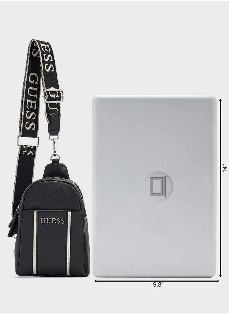 GUESS - Farah Mini Dbl Zip Sling Bag - Image 1