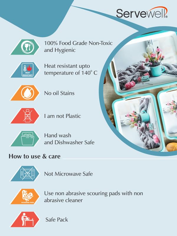Servewell طقم صواني ميلامين 3 قطع من سيرفويل SER-STUR-TS3P-TAITEA - Image 4