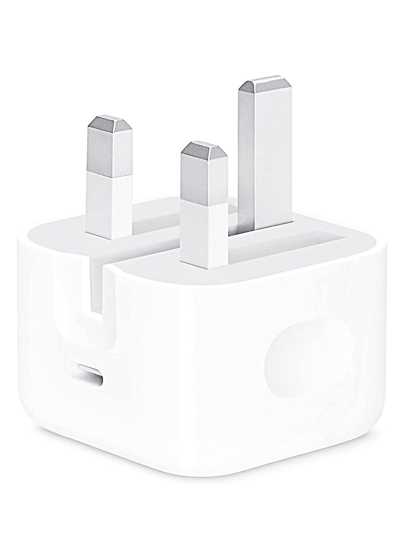 شاحن آيفون لأبل 20 واط محول طاقة USB-C + كابل شاحن USB-C آيفون، جودة أصلية لآيفون 13/12 / 11 / XS برو ماكس، آيباد برو/اير/ميني (شاحن + كابل لايتنينغ) - Image 2