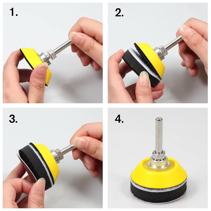 LEONTOOL 5 Pack 2 Inch (50mm) Hook and Loop Soft Foam Buffering Pad No Hole Sponge Cushion Buffer Pad High Density Foam Sanding Pads for Orbital Sander Soft Interface Pad - Image 3