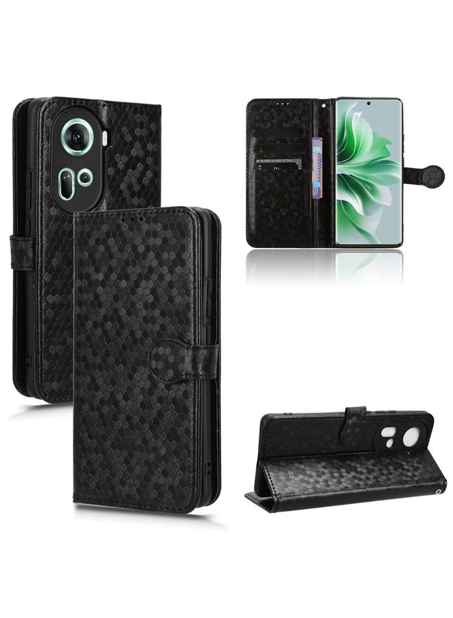S-TOP Case For OPPO Reno11 5G Global Honeycomb Dot Texture Leather Phone Case - Image 1