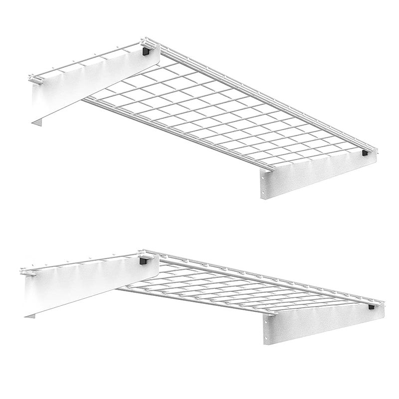 Wallmaster 2-Pack 15x45 Heavy Duty Garage Wall Shelving 45-inch-by-15-inch Wall Mount Garage Storage Rack Floating Shelves Max Load 400lb White - Image 1