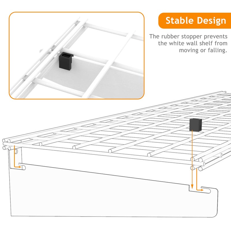 Wallmaster 2-Pack 15x45 Heavy Duty Garage Wall Shelving 45-inch-by-15-inch Wall Mount Garage Storage Rack Floating Shelves Max Load 400lb White - Image 2