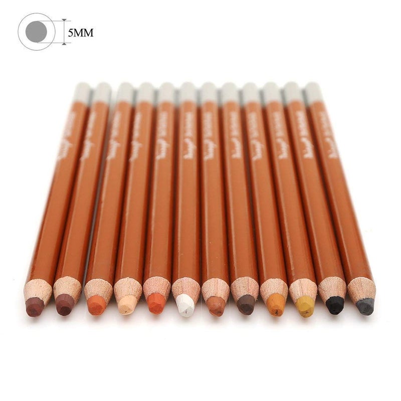 JERN ArtBee 12 Pcs Professional Skin Tints Pastel Soft Colored Pencils for Portrait Drawing - Image 2