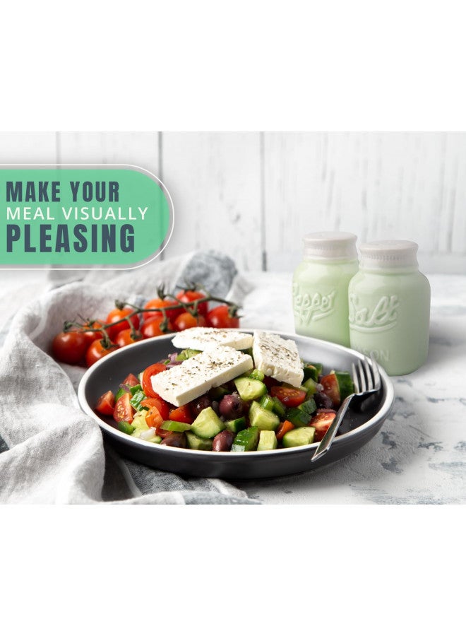 Comfify Vintage Mason Jar Salt & Pepper Shakers by Comfify - Adorable Decorative Mason Jar Decor for Vintage, Rustic, Shabby Chic - Sturdy Ceramic in Green - 3.5 oz. Capacity - Image 5