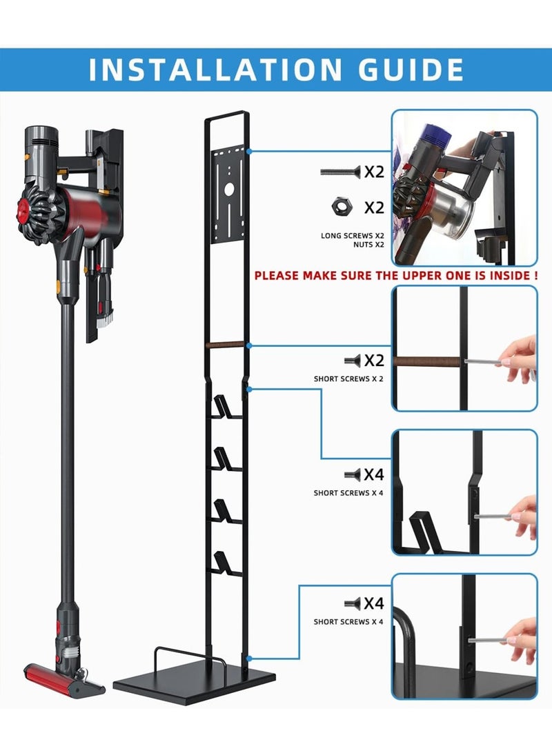 Leon Home Vacuum Cleaner Stand - Vacuum Cleaner Stand for Dyson V6 V7 V8 V10 V11 V12 V15 Handheld Cordless Vacuum Cleaners and Accessories, Floor Stand, Stable Metal Storage Stand, Storage Rack - Image 3