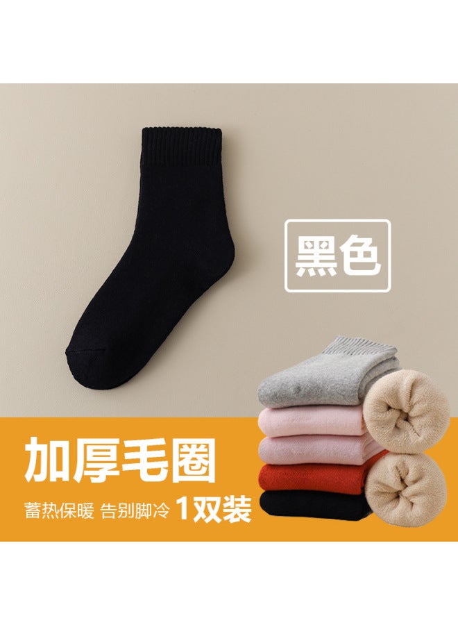 Socks Pure Cotton Women's Winter Thickeneded Warm Thermal Storage Sleep Socks Plus Velvet Terry Mid-calf Socks Zhuji Socks Industry