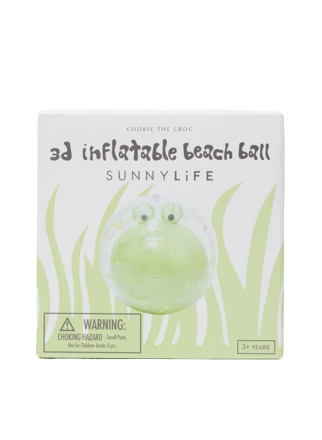 SUNNY LIFE Inflatable Frog Beach Ball for Kids | Transparent Outdoor Play Ball | Animal-Themed Water Toy | Lightweight Summer Ball for Beach & Pool