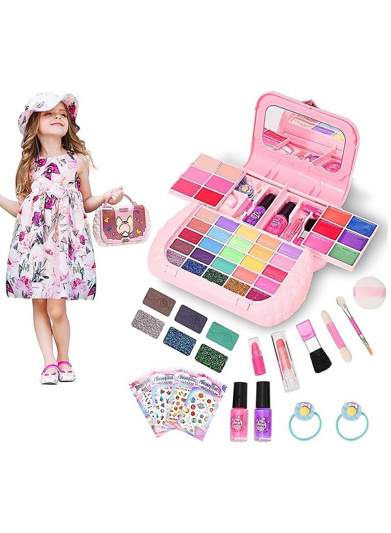 Sharpdo Kids Makeup Kit for Little Girls,Washable Makeup Kit,Kids Real Girls Makeup Kit with Cosmetic Case,Pretend Play Makeup Set Toys Birthday Gifts - Image 2