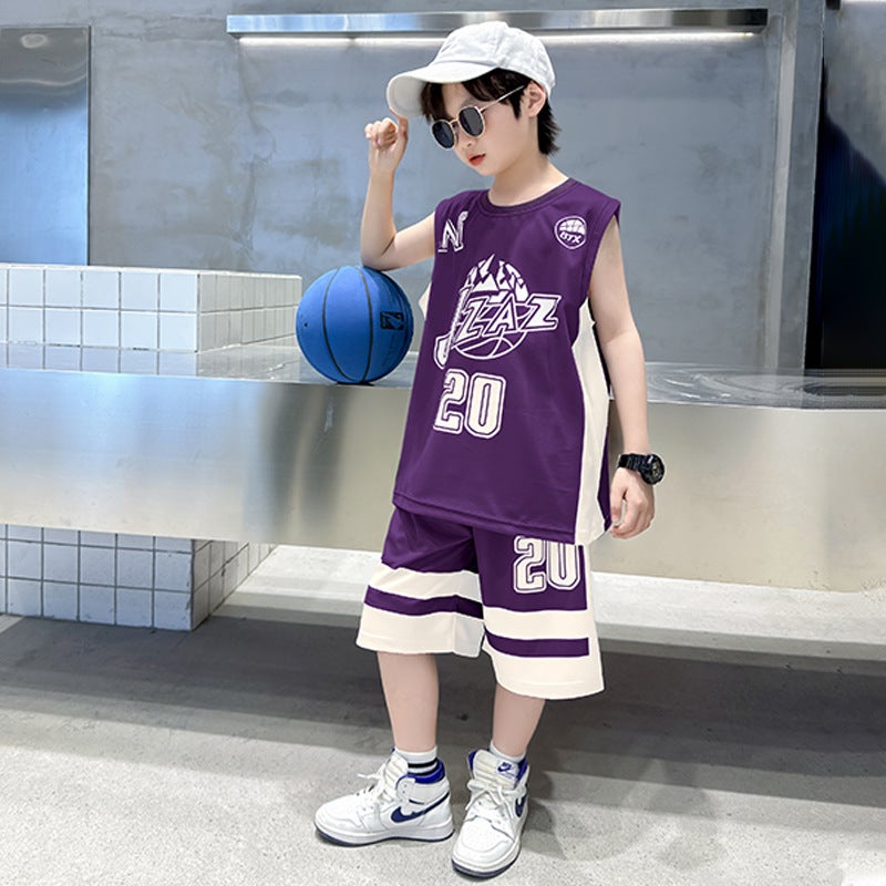 Children'S Clothing Boys Summer Suit Summer Boys Quick-Drying Basketball Uniform Summer Sports Sleeveless Vest - Image 1