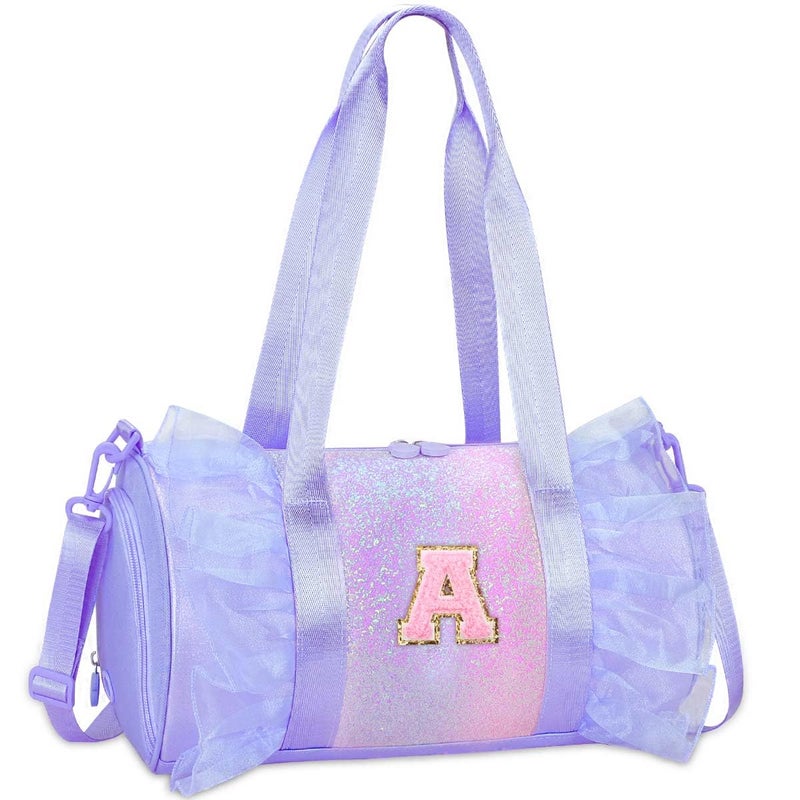 RHCPFOVR Personalized Monogram Dance Bag for Girls - 3-8 Years Kids Lightweight Water Resistant Oxford Backpack for Ballet Cheerleading Sleepovers Gymnastics Purple A - Image 5