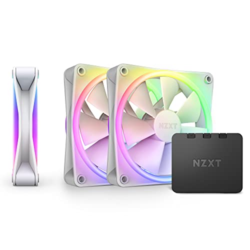 NZXT F120RGB Duo - 120mm Dual-Sided RGB Fan - Triple Pack (White) w/RGB Controller - Image 1