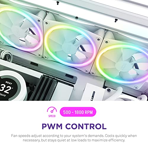 NZXT F120RGB Duo - 120mm Dual-Sided RGB Fan - Triple Pack (White) w/RGB Controller - Image 5