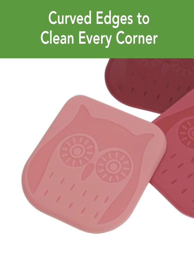 Tovolo Set of 3 Nylon Dish, Pan Scrapers for Stubborn Food Residue & Stuck-On Grime, Scratch-Resistant Dishwashing Tool, Novelty Owl Kitchen Utensil, Pink (81-7925) - Image 4
