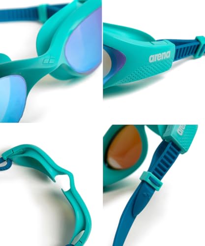 arena نظارات السباحة ARENA للبالغين للجنسين The One للرجال والنساء، تصميم محكم ضد الماء، أختام مقاومة للغمر، عدسات مرآة مطلية ضد الضباب، أزرق/أزرق كوزمو/مائي - Image 2