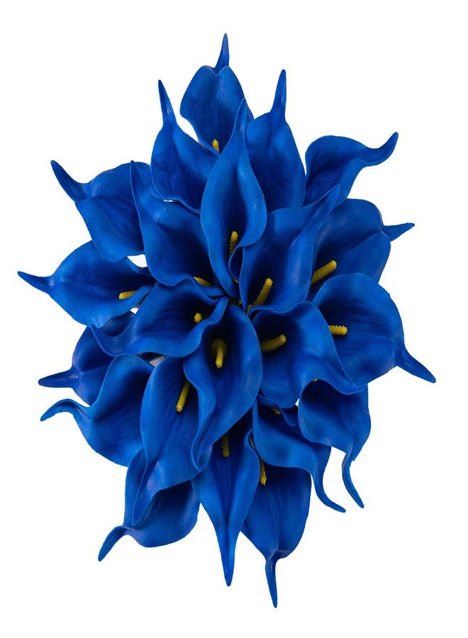 Crafjie 22pcs 13.4 Inch Lataex Real Touch Artificial Calla Lily Flowers, for Home Decor for Spring Flowers, Home Kitchen, Wedding Decorations, and centerpieces.（Navy Blue） - Image 1