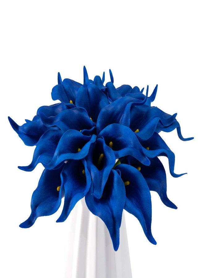 Crafjie 22pcs 13.4 Inch Lataex Real Touch Artificial Calla Lily Flowers, for Home Decor for Spring Flowers, Home Kitchen, Wedding Decorations, and centerpieces.（Navy Blue） - Image 2