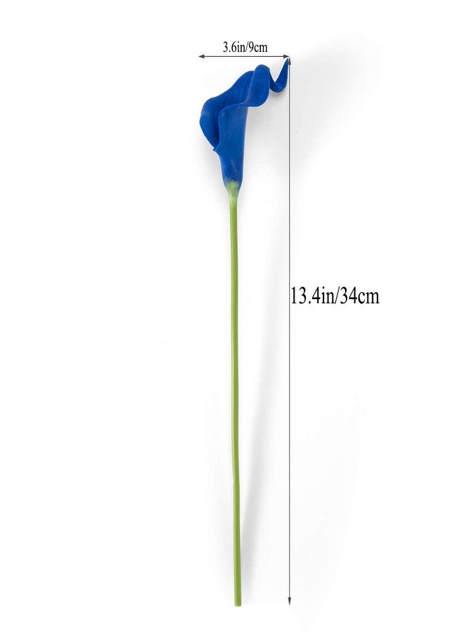 Crafjie 22pcs 13.4 Inch Lataex Real Touch Artificial Calla Lily Flowers, for Home Decor for Spring Flowers, Home Kitchen, Wedding Decorations, and centerpieces.（Navy Blue） - Image 3