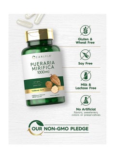 CARLYLE Pueraria Mirifica Capsules 1000mg 120 Capsules  Non-GMO & Gluten Free  - Image 4