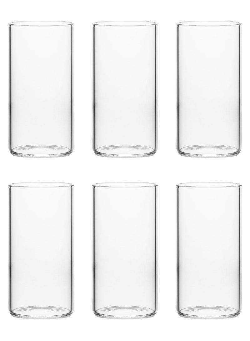 Glass Set, Set Of Six, Cylindrical Single-Layer Simple Cup, Can Be Used For Drinking Water, Coffee, Tea, Juice, Milk, 300ML  - Image 1