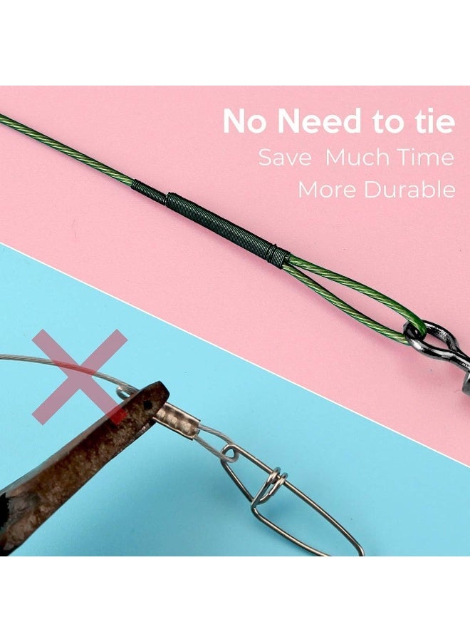 Fishing Leaders, Stainless Steel Tackle Rig Saltwater Wire Leader with Swivel & Clip - Bottom Rigs (Black) - Image 4