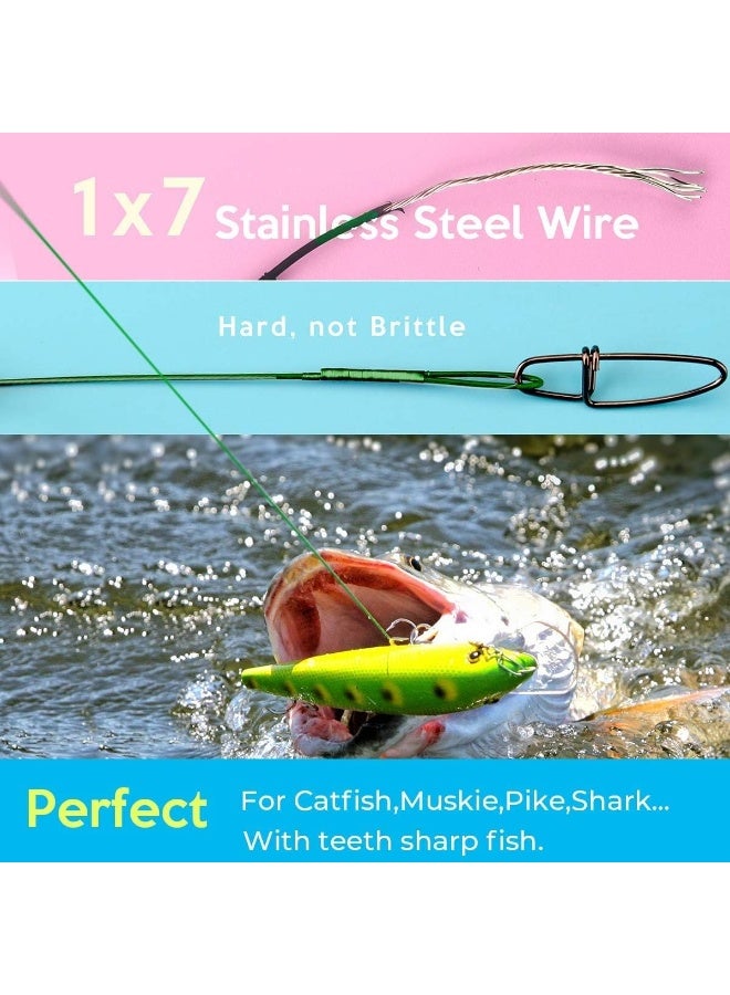 Fishing Leaders, Stainless Steel Tackle Rig Saltwater Wire Leader with Swivel & Clip - Bottom Rigs (Black) - Image 3