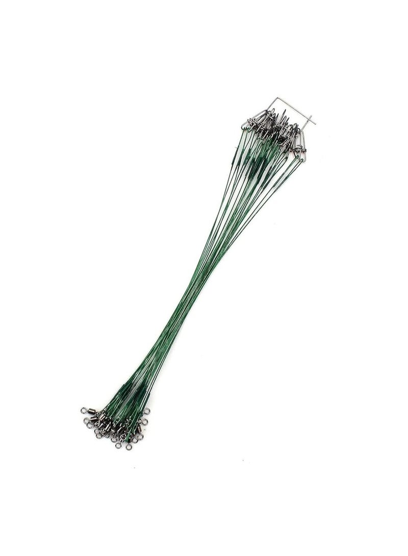 Fishing Leaders, Stainless Steel Tackle Rig Saltwater Wire Leader with Swivel & Clip - Bottom Rigs (Black) - Image 1